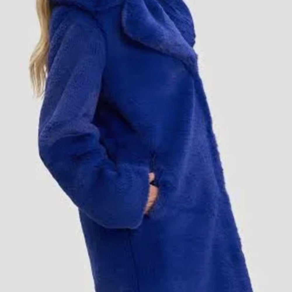Blue Faux Fur Coat